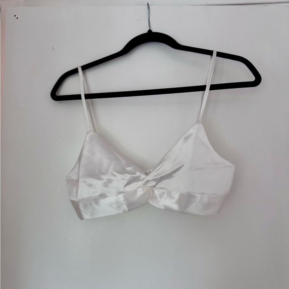 12th Tribe Serenity White Satin Bralette